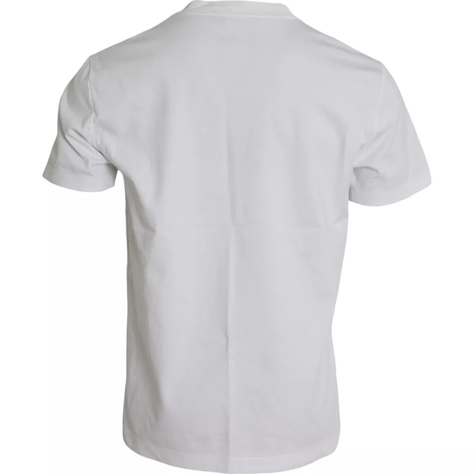 Camiseta de manga corta con cuello redondo y logotipo blanco