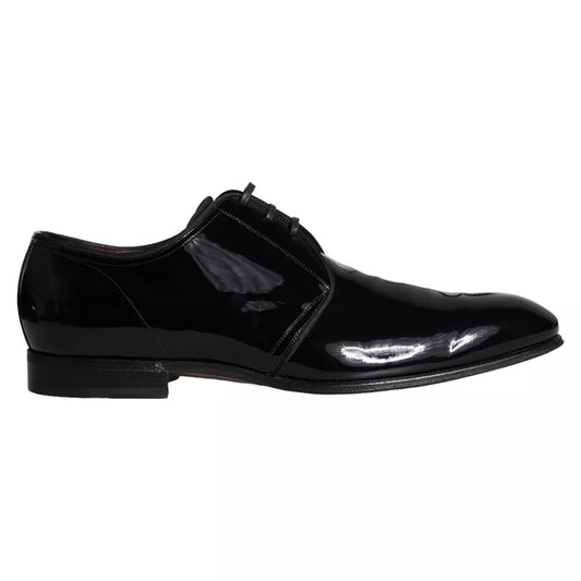 Schwarze Derby-Schuhe aus Lackleder für Herren