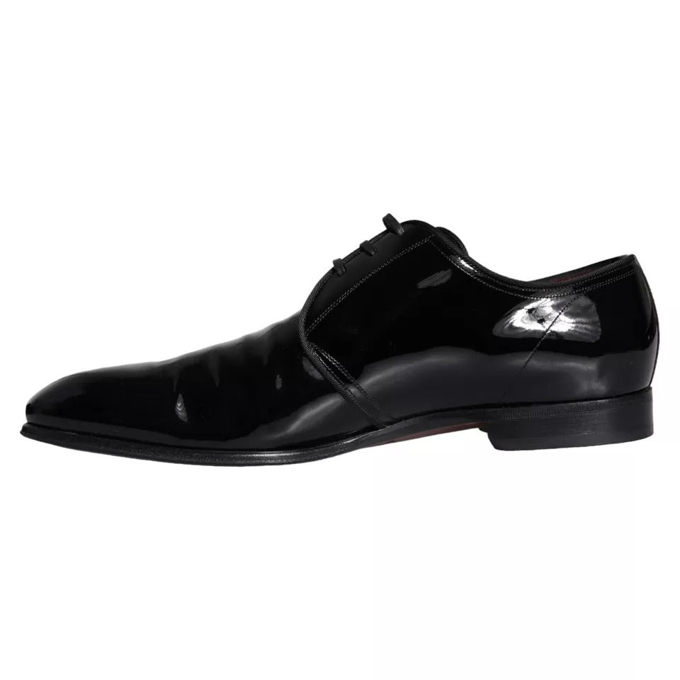 Schwarze Derby-Schuhe aus Lackleder für Herren