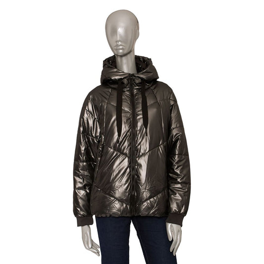 Graue Polyester Damenjacke