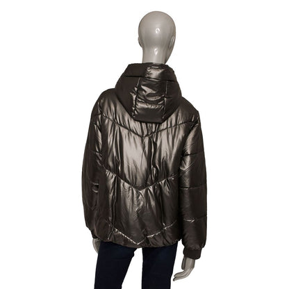 Graue Polyester Damenjacke