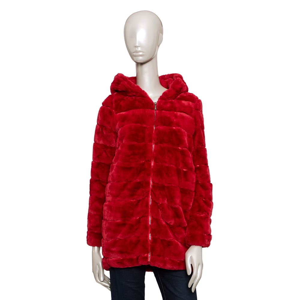 Rote Polyester Damenjacke