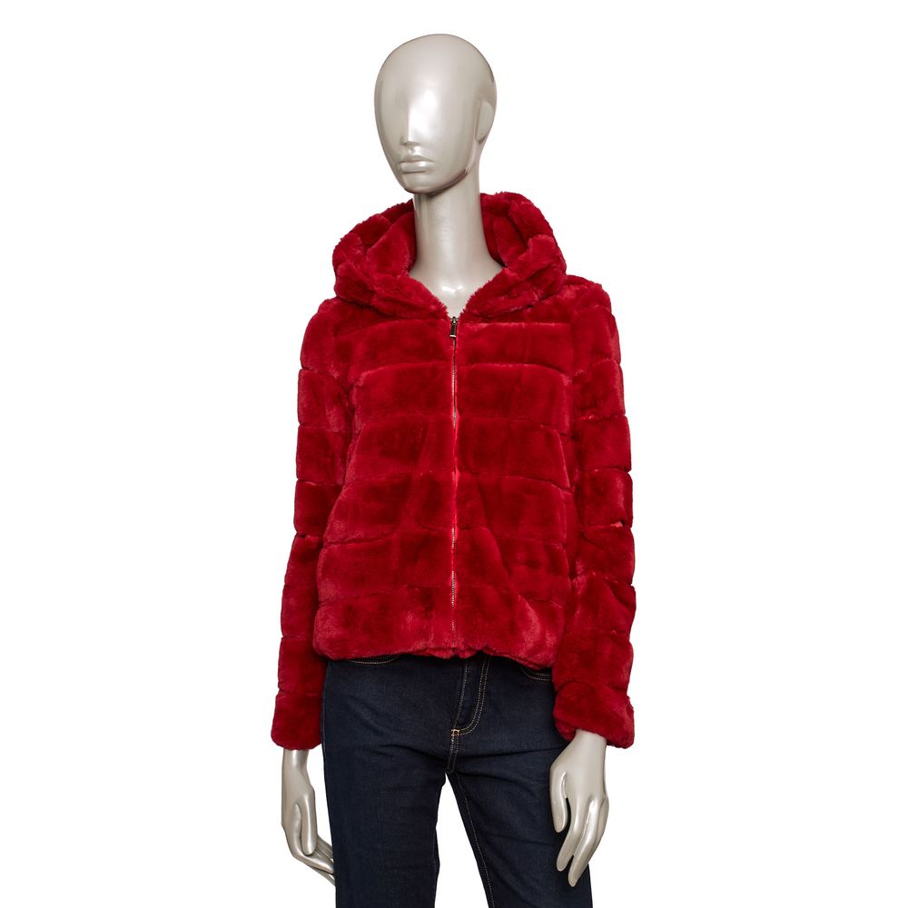 Rote Polyester Damenjacke