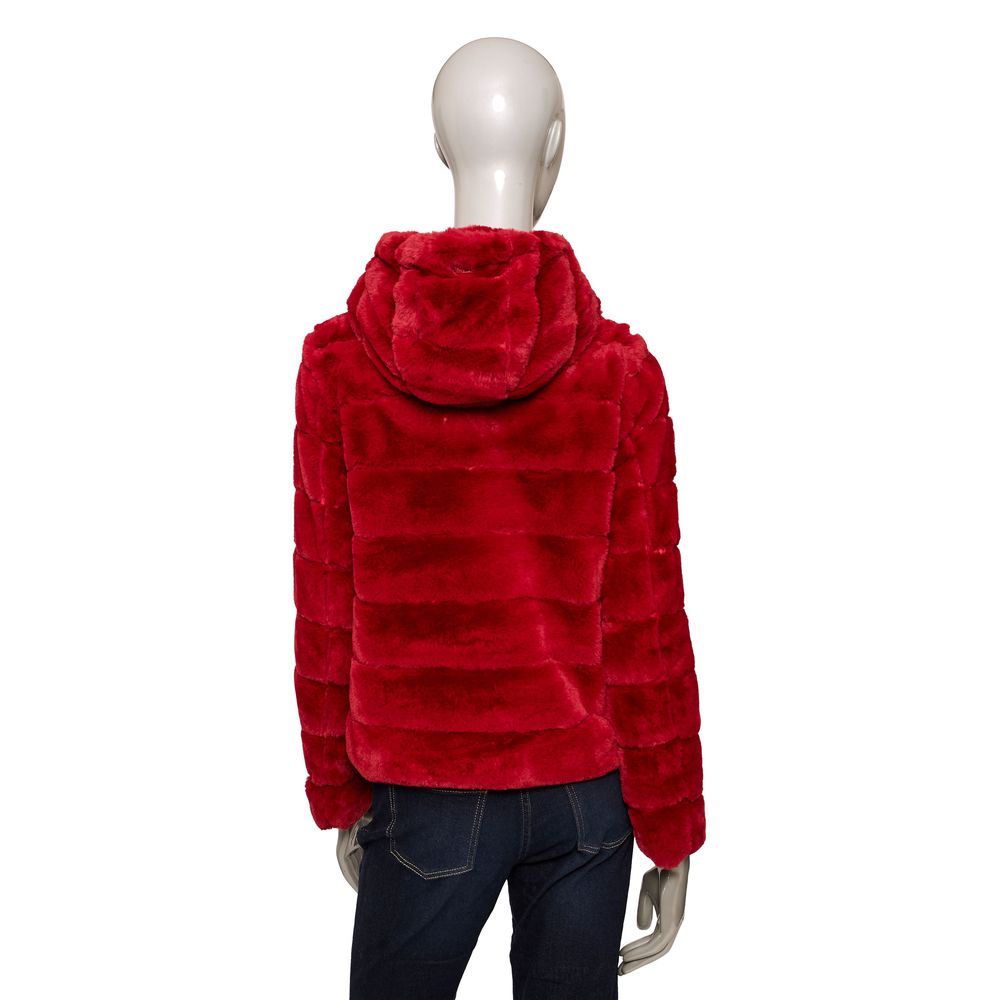 Rote Polyester Damenjacke