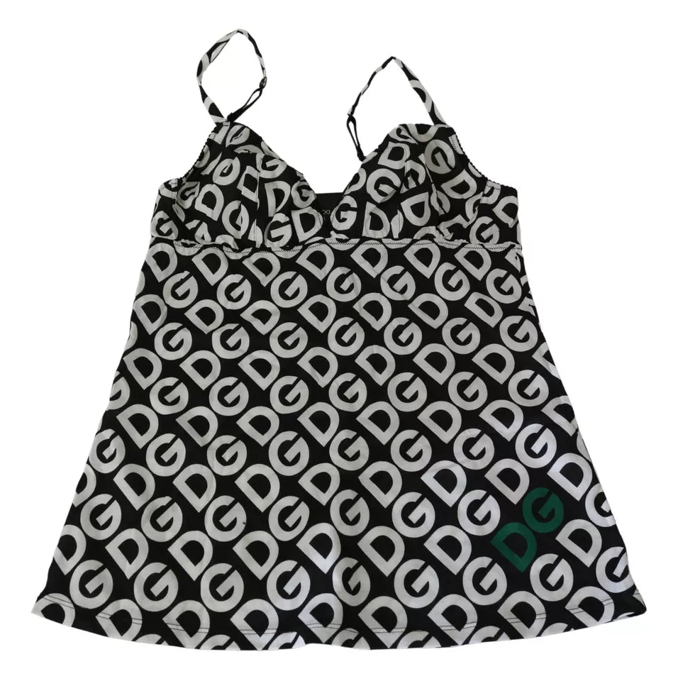 Black DG Mania Print Sleeveless Swimwear