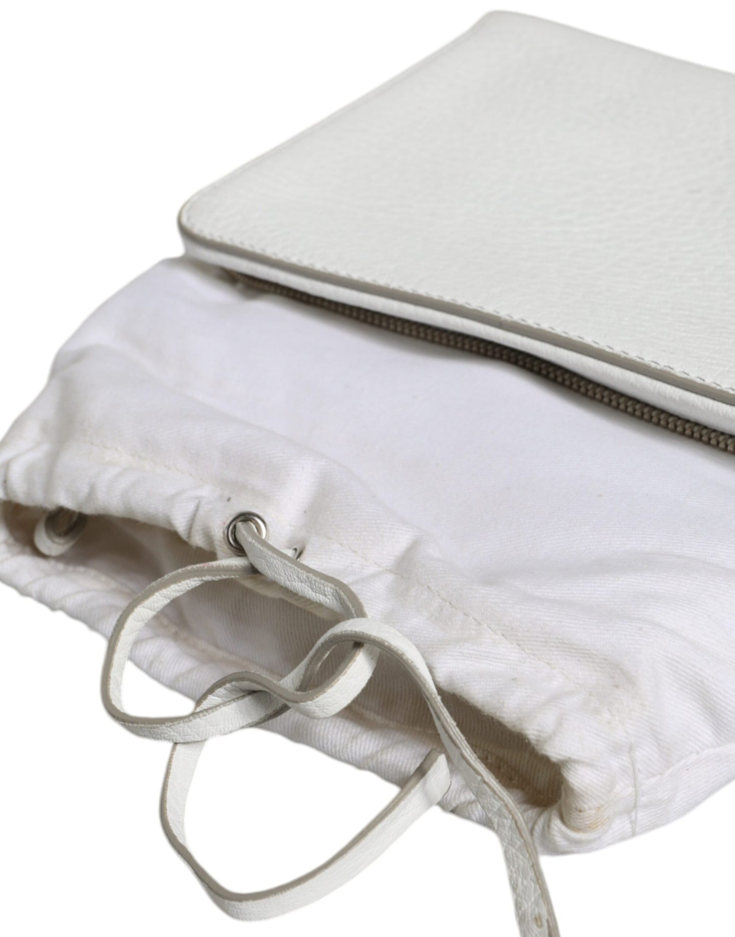 Bolso de mano grande de piel blanca con cremallera para mujer