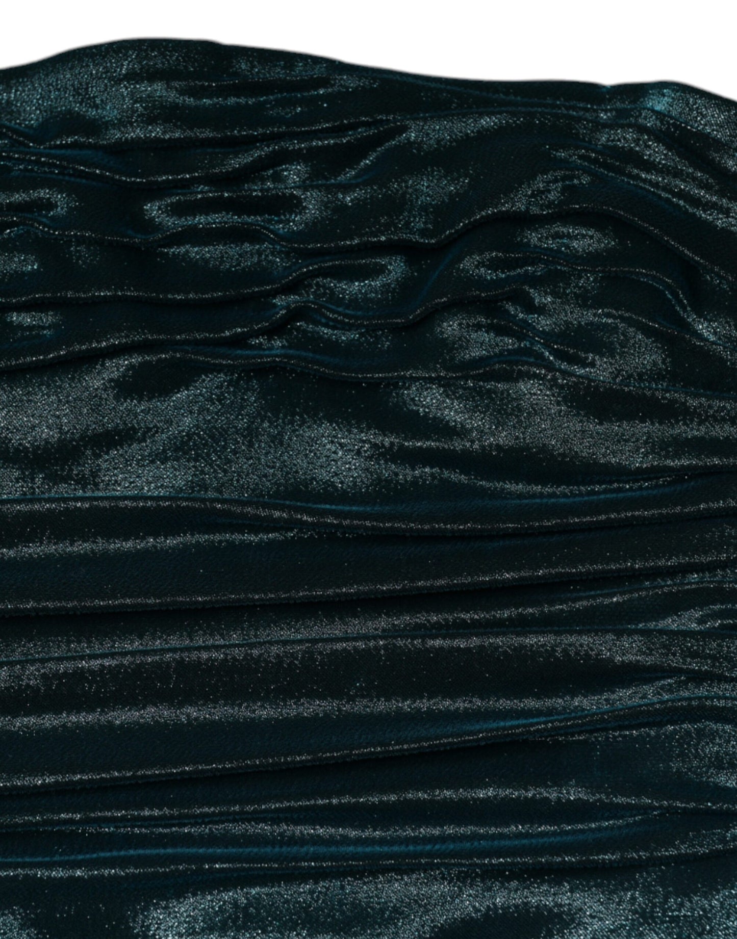 Vestido ajustado sin tirantes de satén en mezcla de seda verde