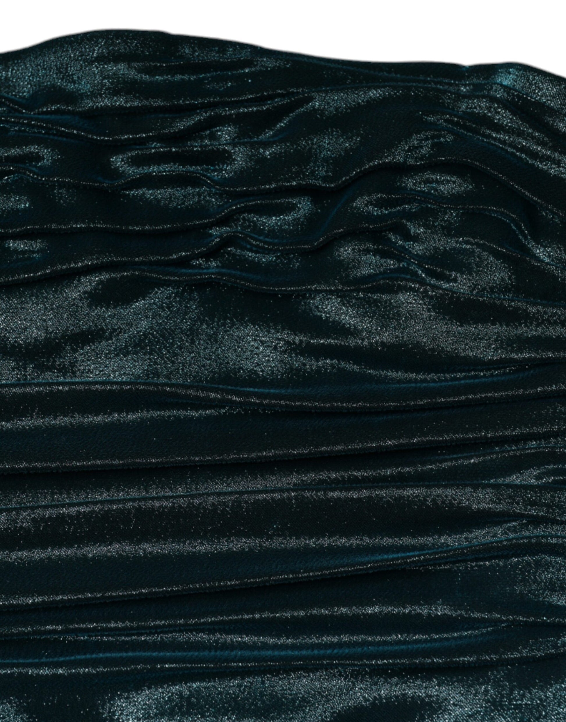 Vestido ajustado sin tirantes de satén en mezcla de seda verde