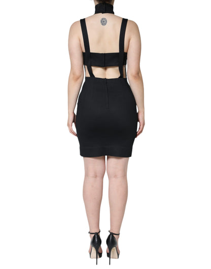 Black Cut Out Sleeveless Bodycon Mini Dress