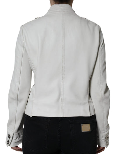 Weißer zweireihiger Blazer Mantel Jacke