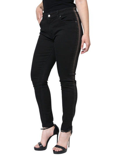 Schwarze Skinny-Jeans aus Baumwollstretch