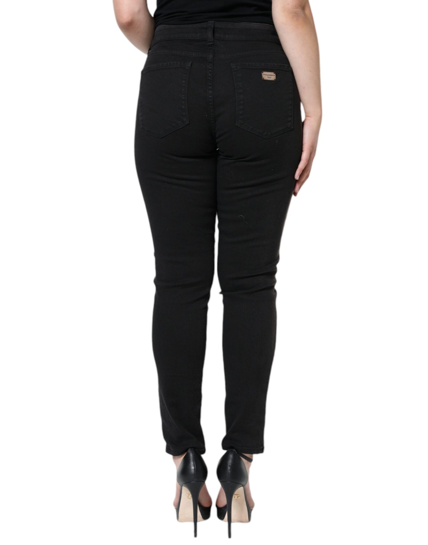 Schwarze Skinny-Jeans aus Baumwollstretch