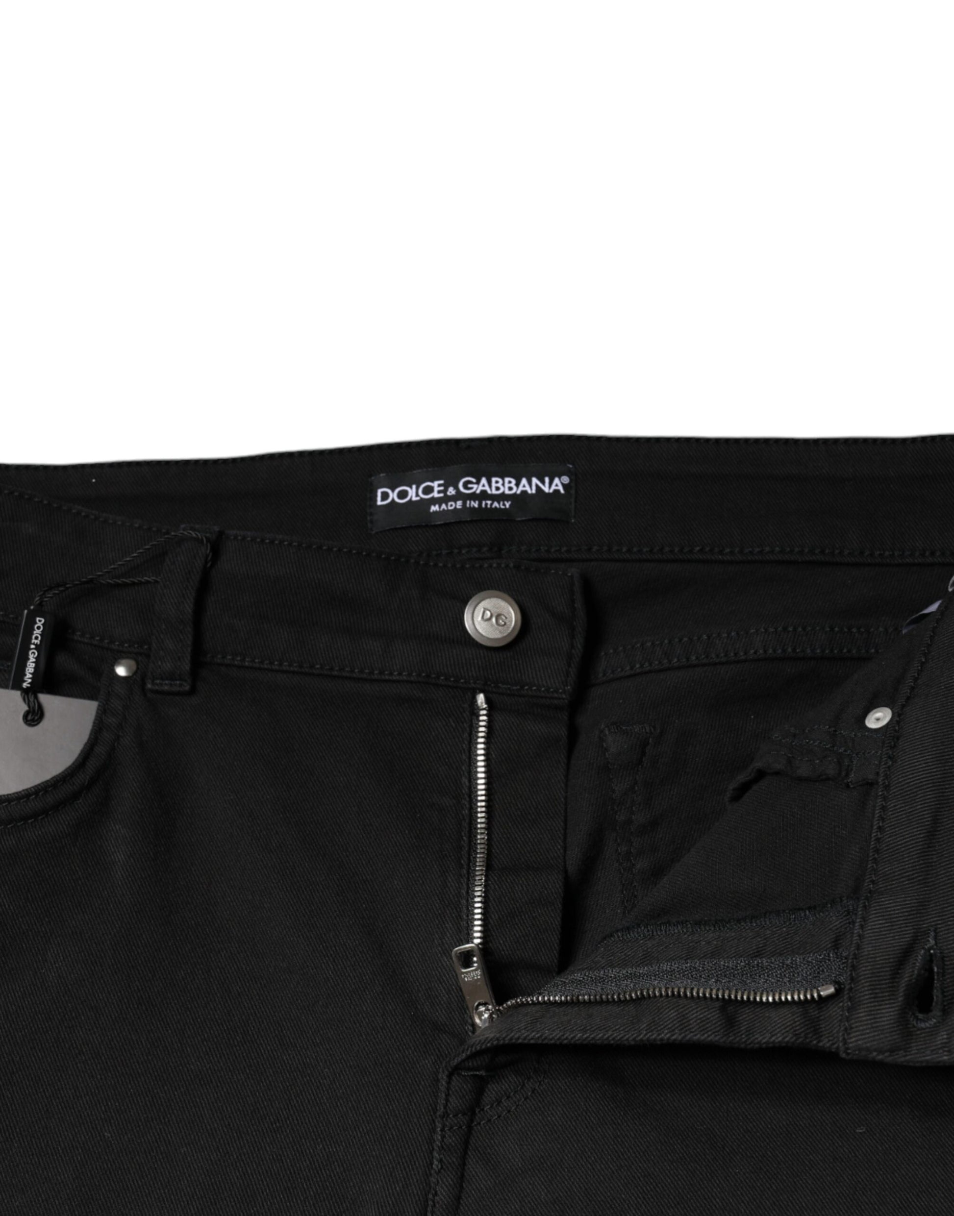 Schwarze Skinny-Jeans aus Baumwollstretch