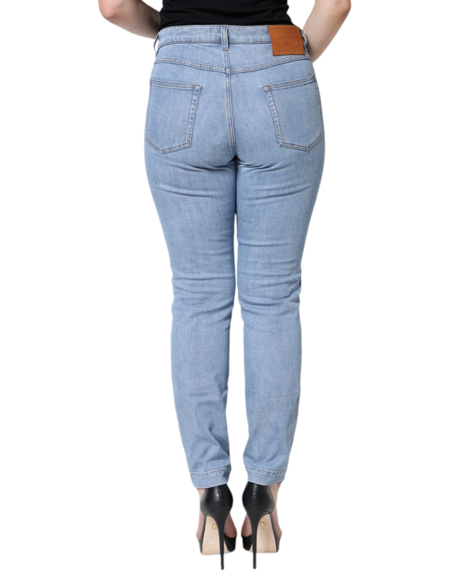 Blaue Slim Fit-Jeans aus Baumwolldenim von Pretty