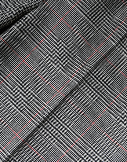 Pantalones cónicos de cintura media de lana a cuadros grises para mujer