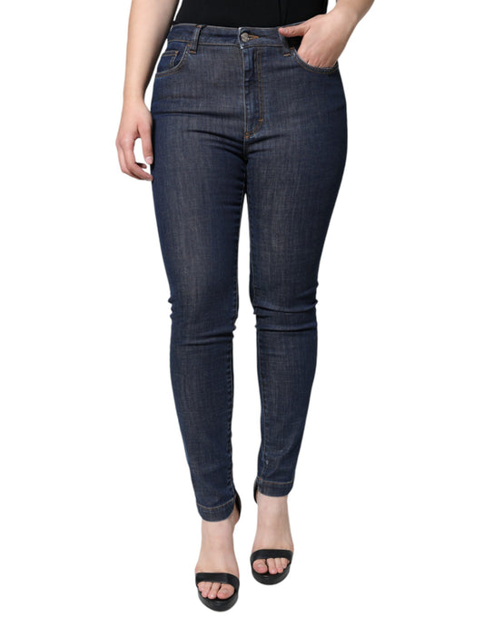 Dunkelblaue Skinny-Jeans aus Baumwolle von QUEEN