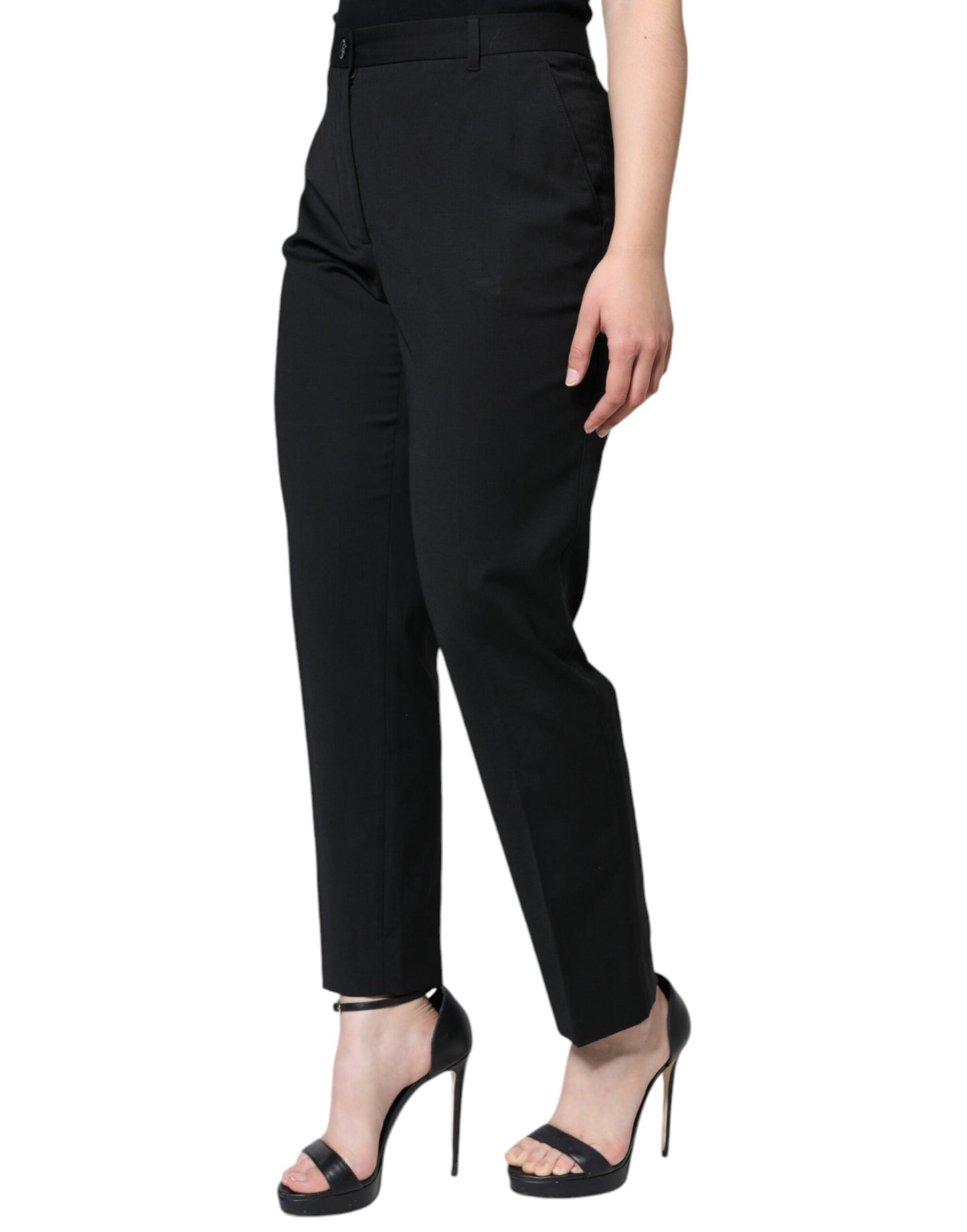 Black High Waist Tapered Pants