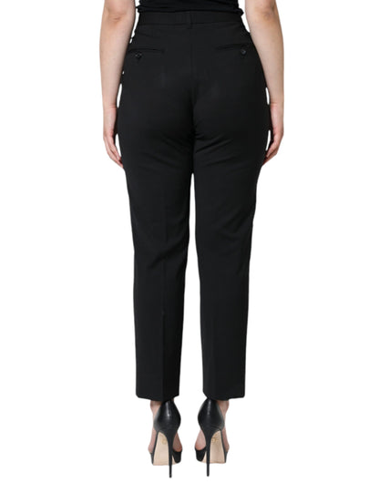 Black High Waist Tapered Pants