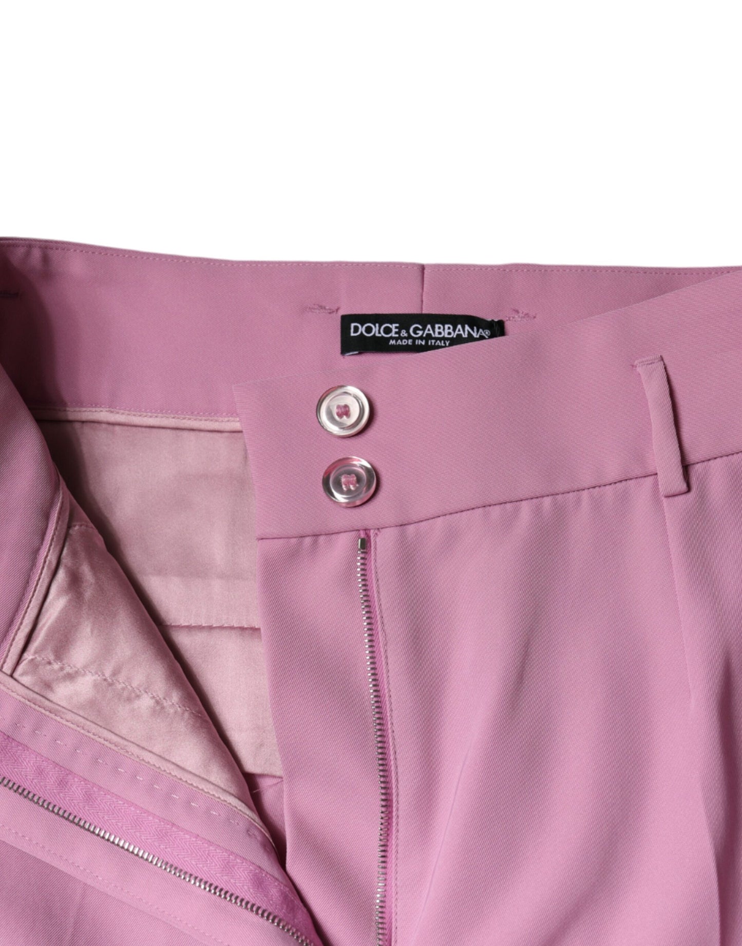 Pantalones cónicos de cintura alta de poliéster rosa para mujer