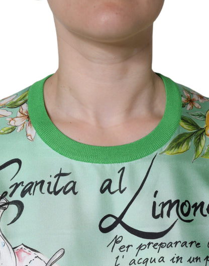 Grüner Seidenpullover „Granita Al Limone“ mit langen Ärmeln
