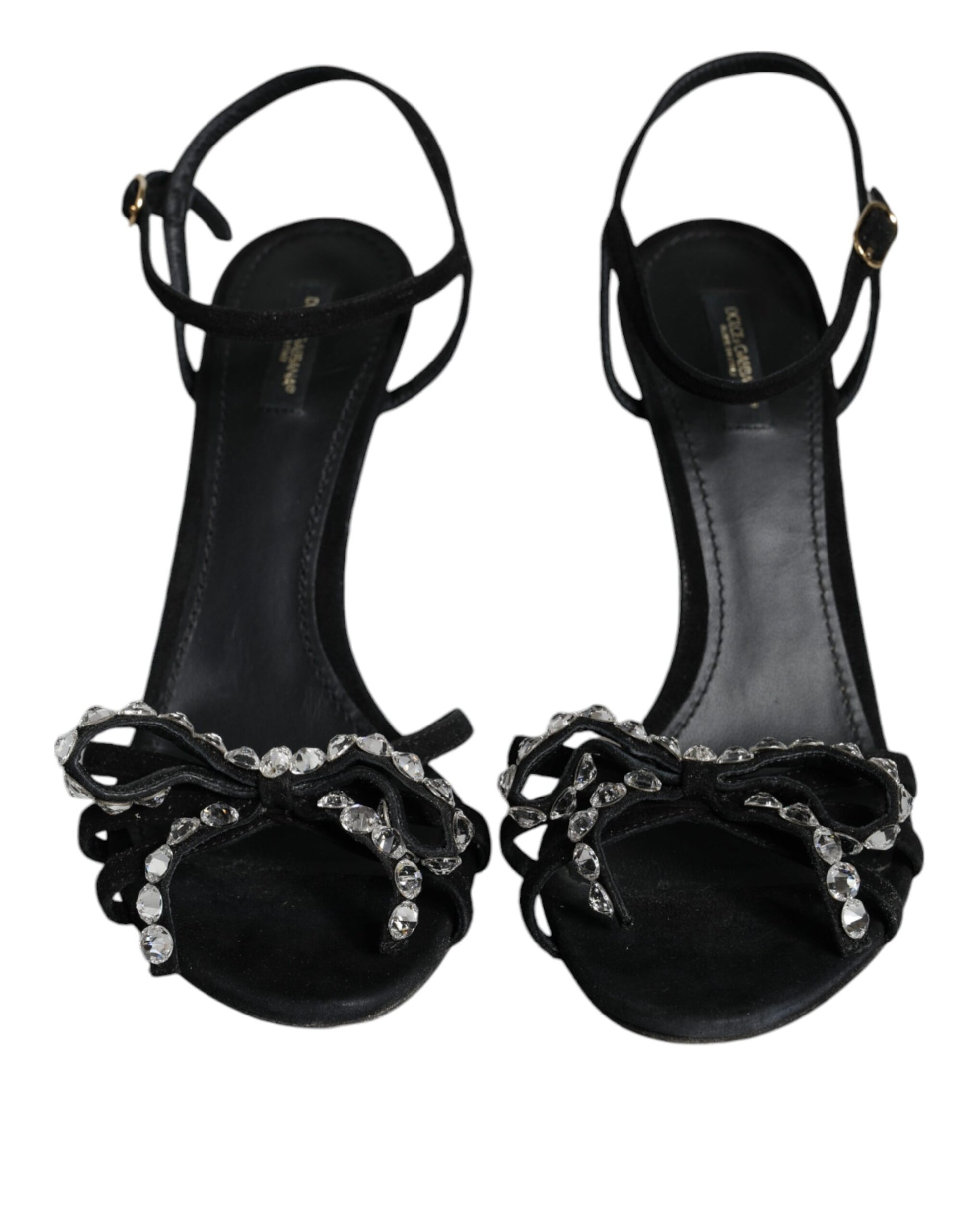 Black Suede Crystals KEIRA Sandals Shoes