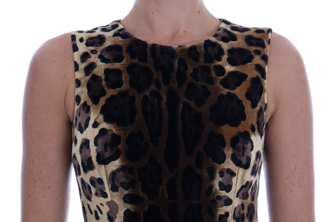 Vestido mini tubo sin mangas con estampado de leopardo