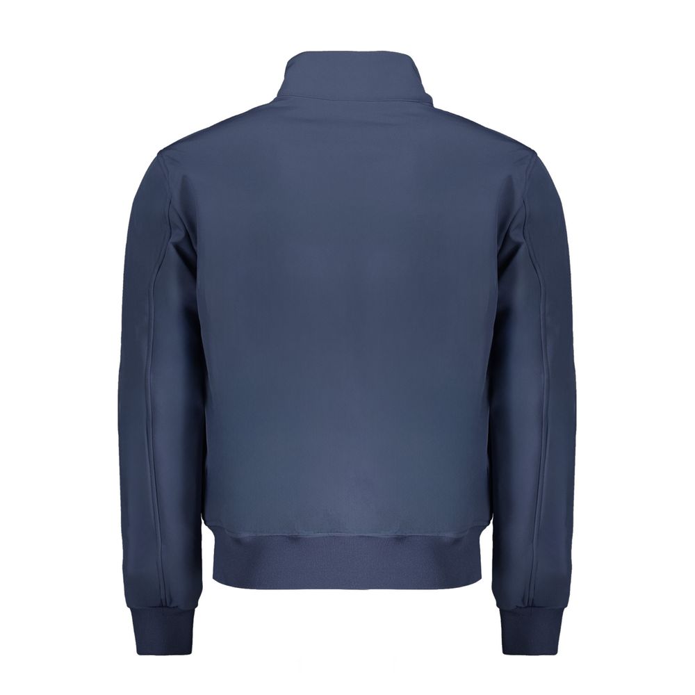 Blue Polyester Men Jacket