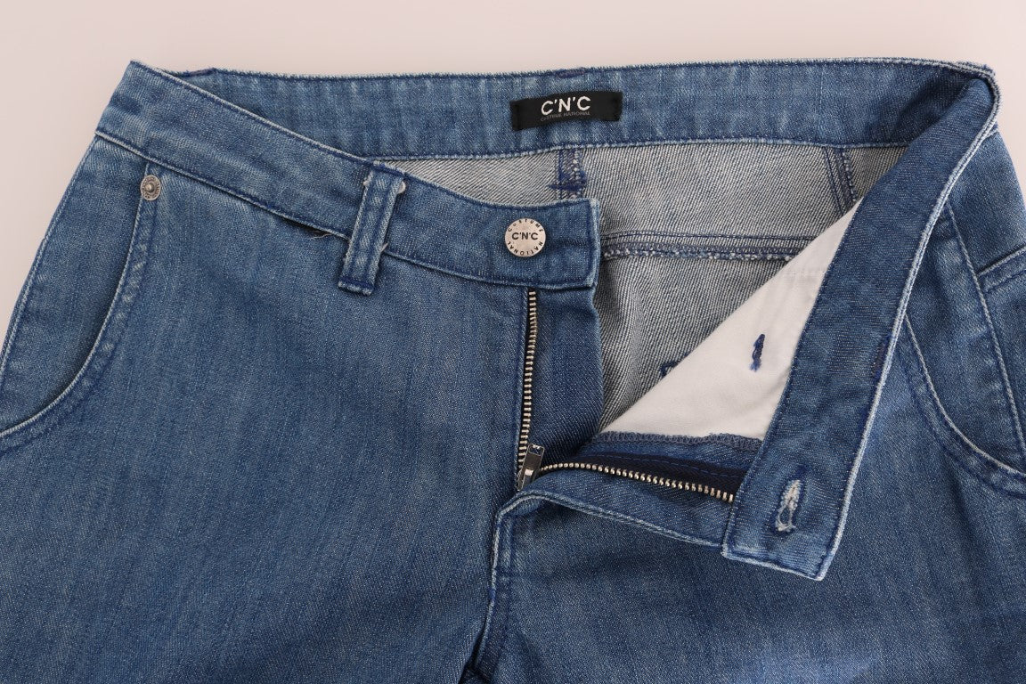 Vaqueros de algodón lavado azul super slim