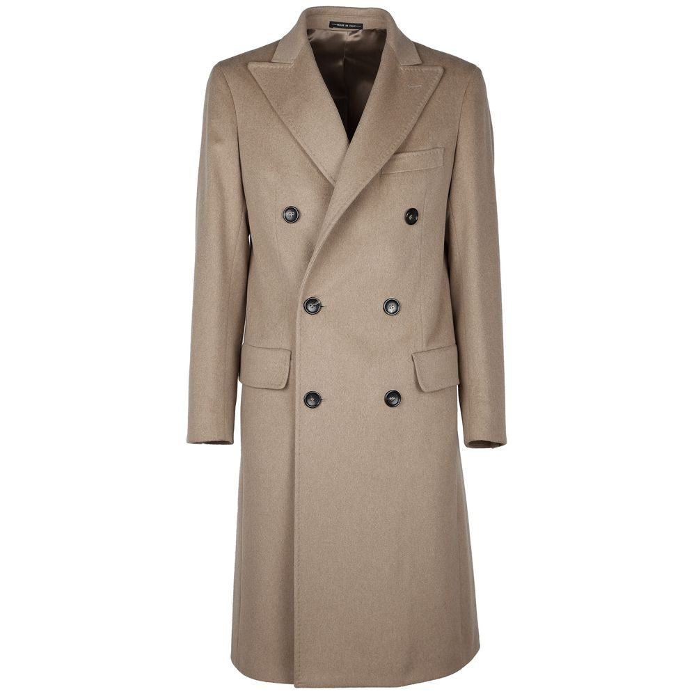 Beige Vergine-Jacke aus Wolle