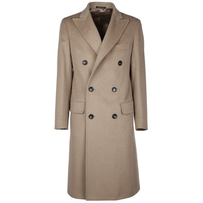 Beige Vergine-Jacke aus Wolle