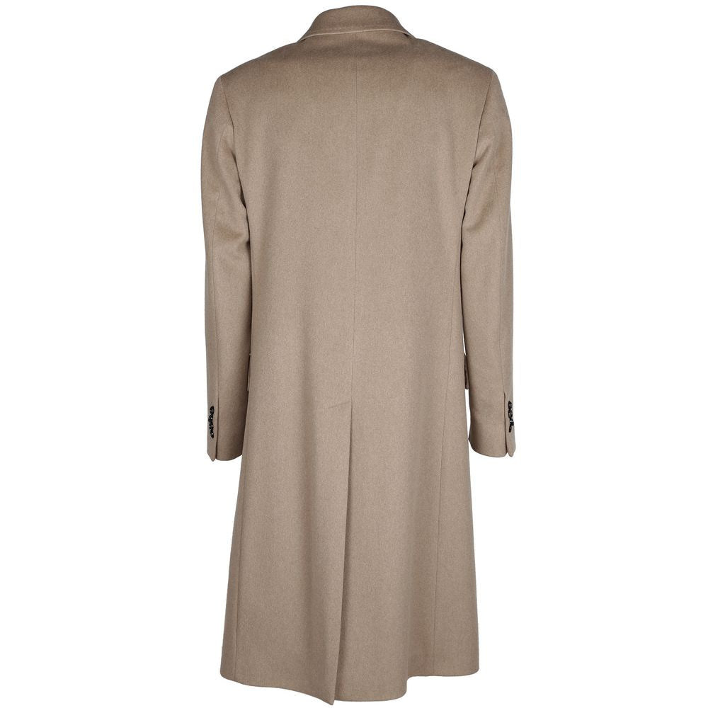 Beige Vergine-Jacke aus Wolle