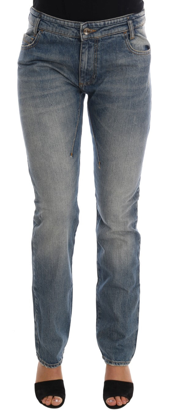 Chic Blue Slim Fit Designer Jeans