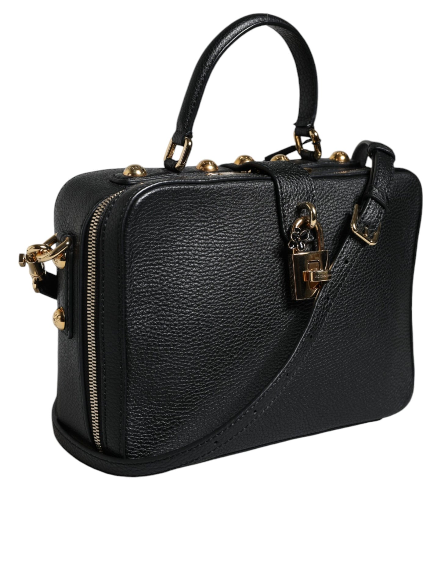 Black Calfskin Leather Welcome Handbag Bag