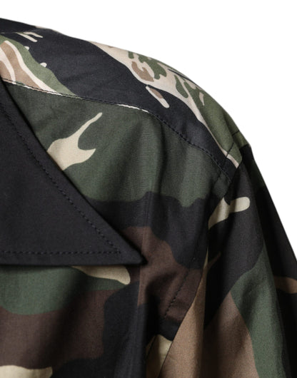 Mehrfarbiges Camouflage Button-Down-Freizeithemd für Herren