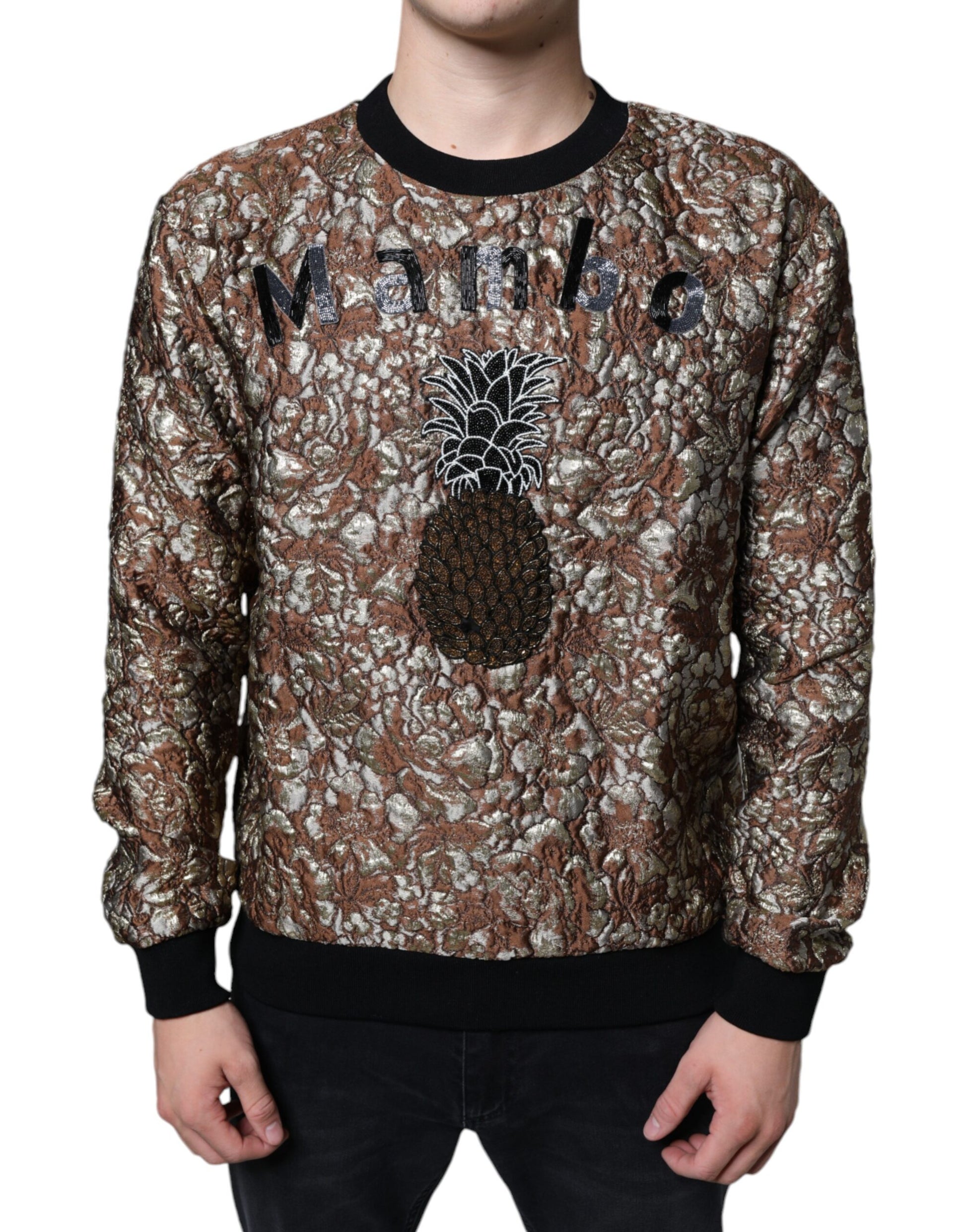 Brauner Jacquard-Pullover „Mambo Ananas“