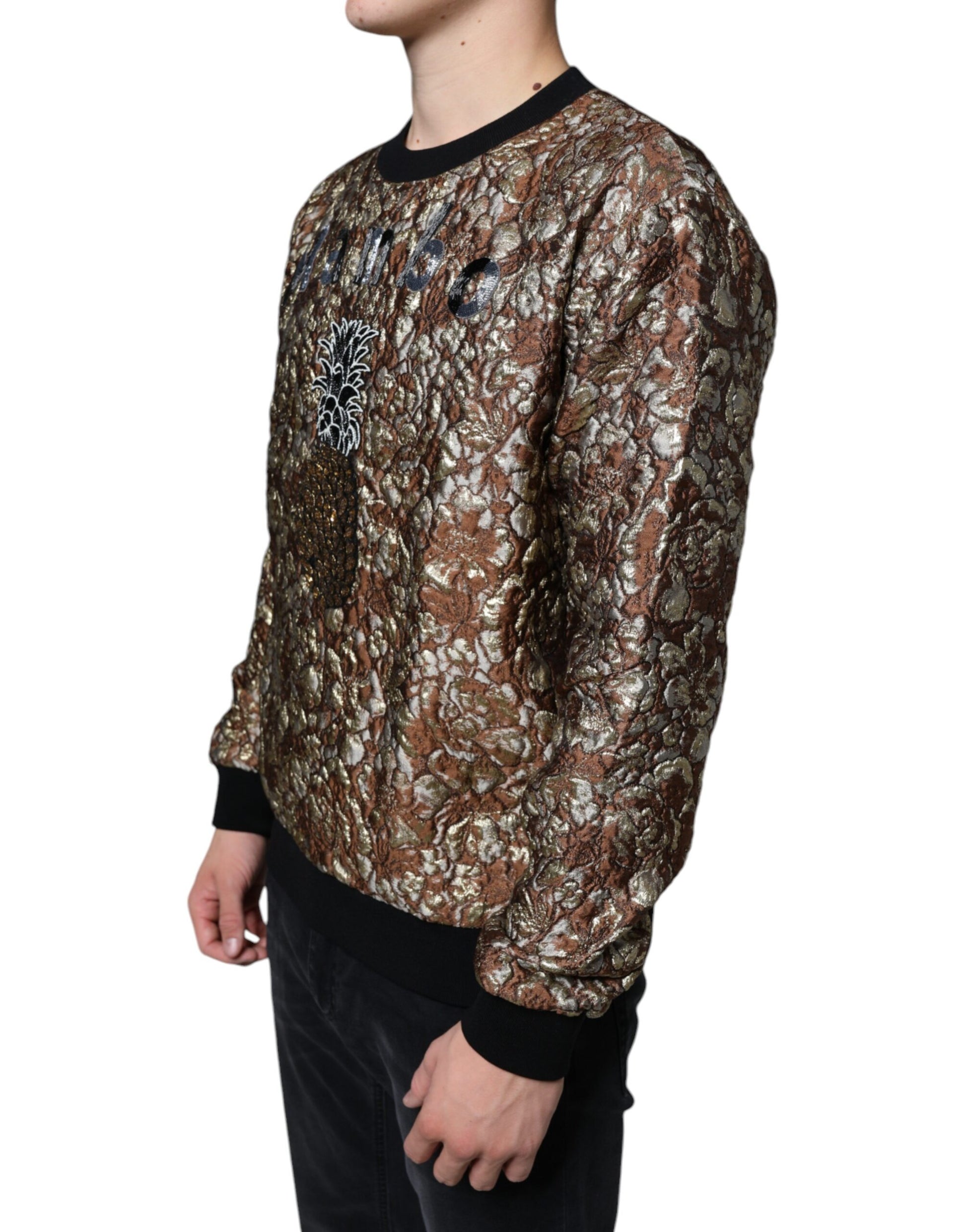 Brauner Jacquard-Pullover „Mambo Ananas“