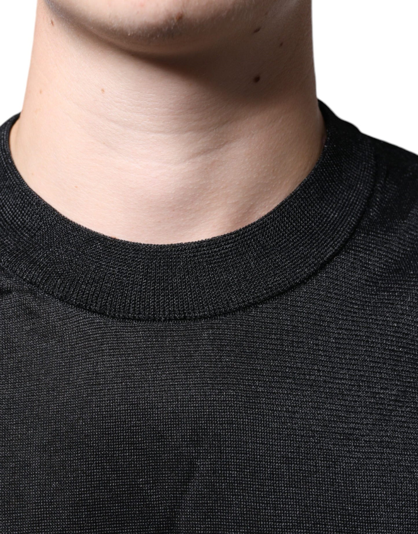 Schwarzer Polyester-Pullover