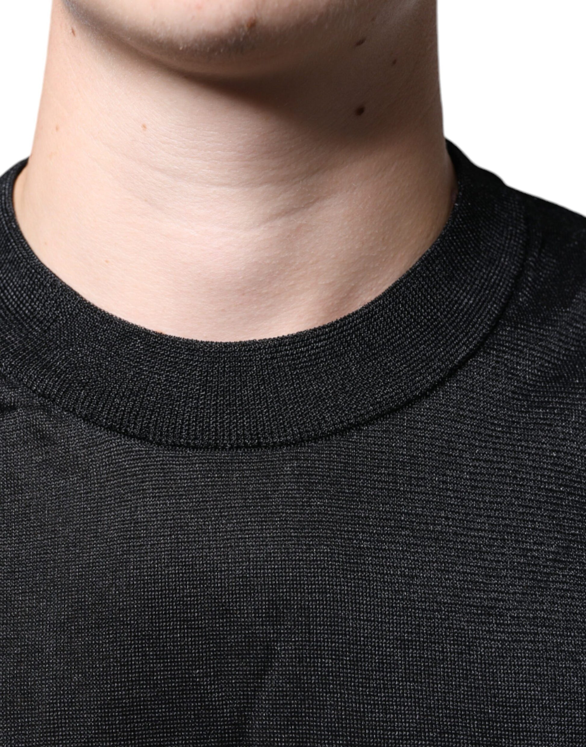 Schwarzer Polyester-Pullover