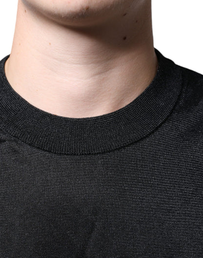 Schwarzer Polyester-Pullover