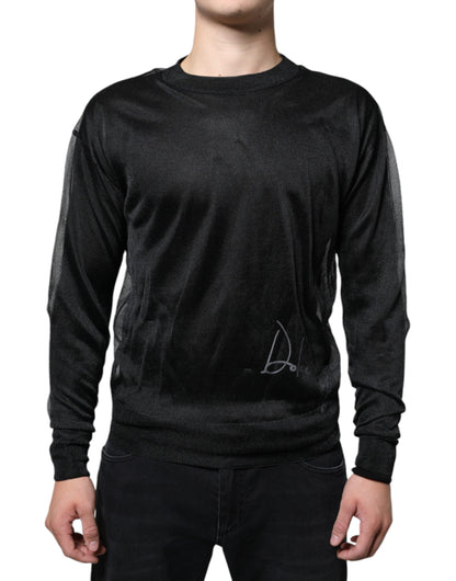 Schwarzer Polyester-Pullover