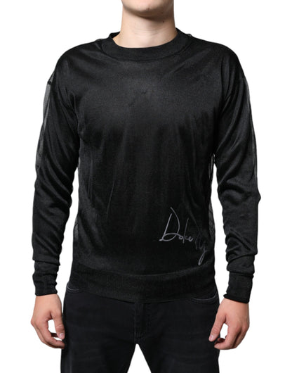 Schwarzer Polyester-Pullover