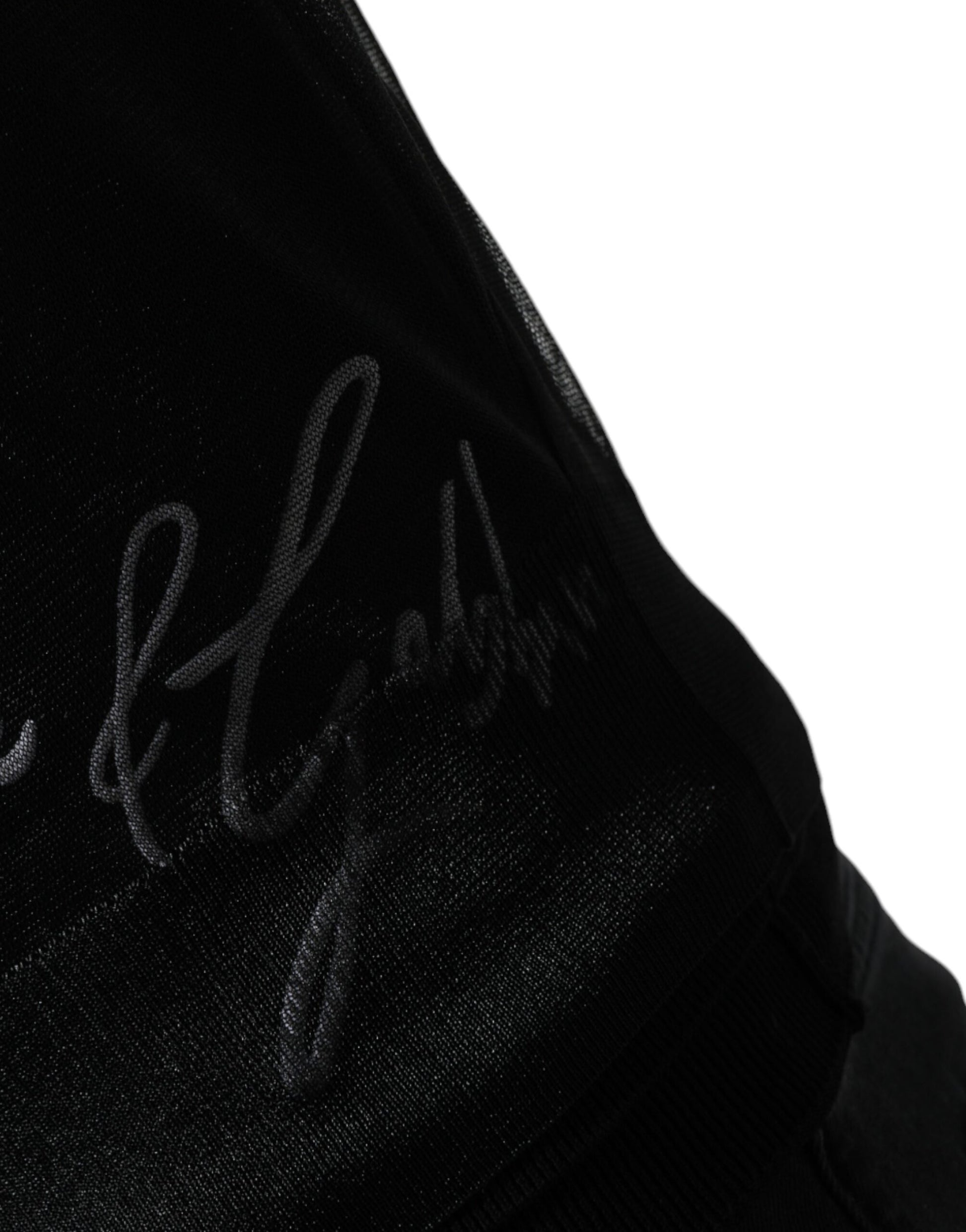 Schwarzer Polyester-Pullover