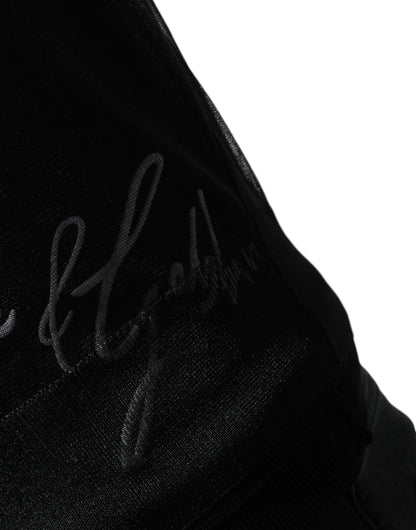 Schwarzer Polyester-Pullover