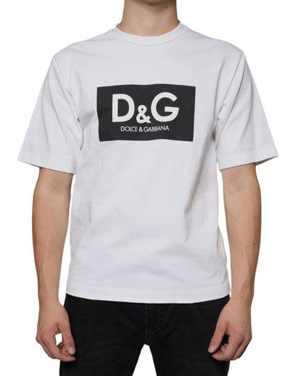 Camiseta informal con estampado del logotipo DG en algodón blanco