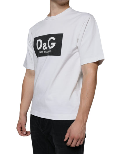 Camiseta informal con estampado del logotipo DG en algodón blanco