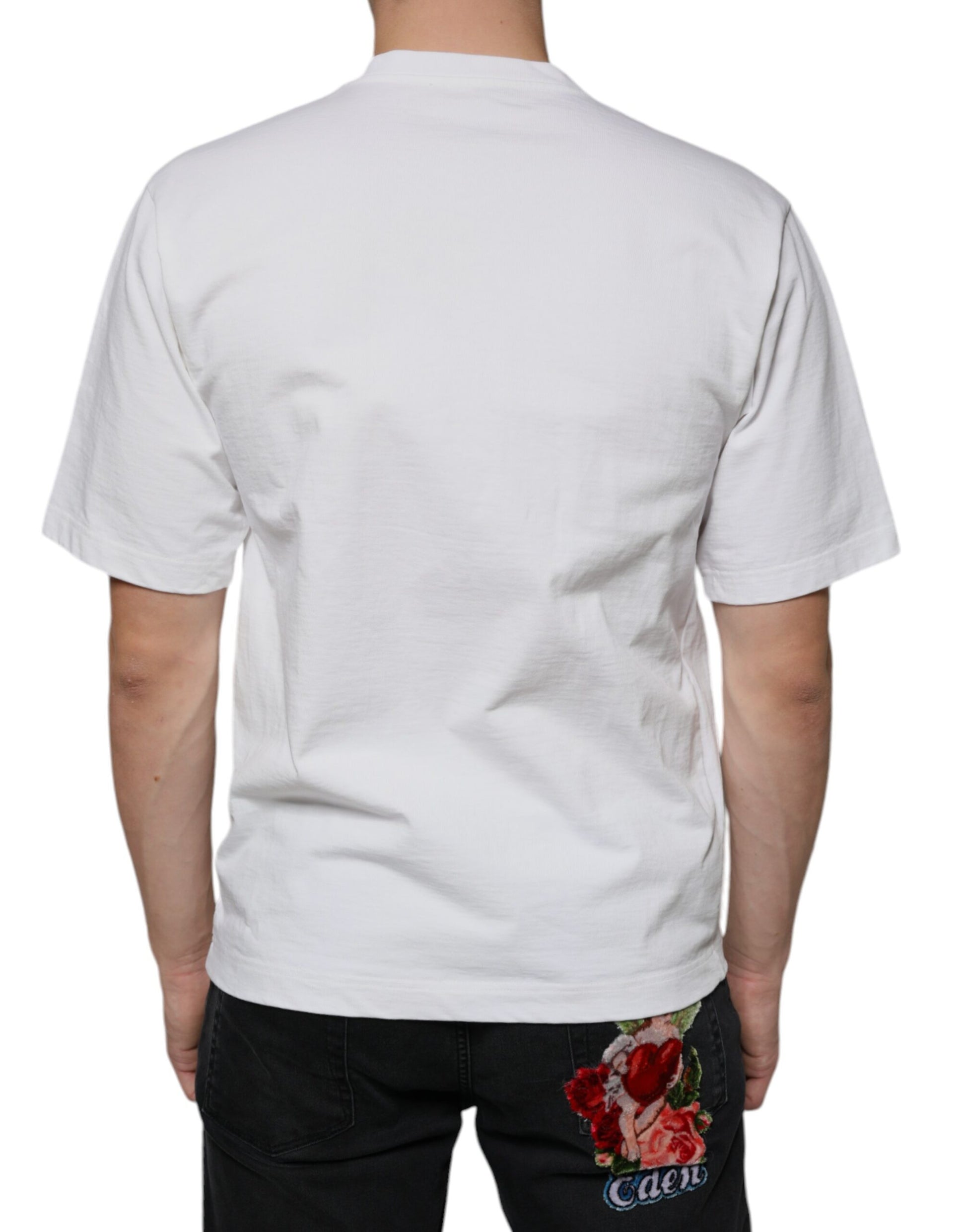 Camiseta informal con estampado del logotipo DG en algodón blanco