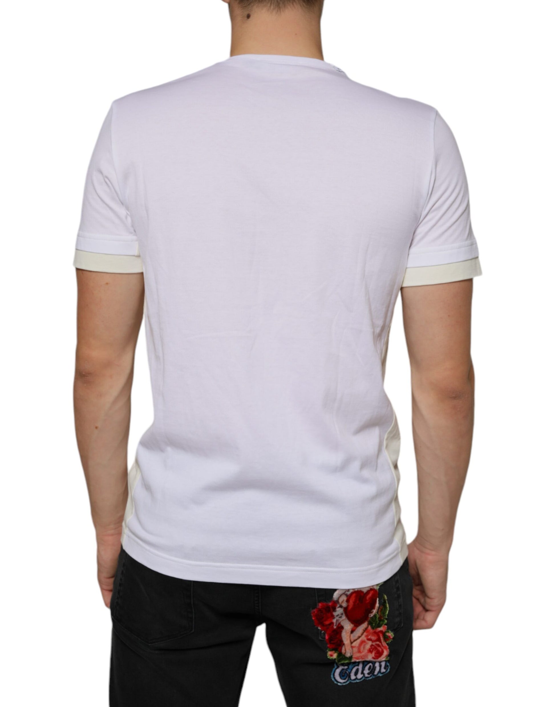 Camiseta de manga corta con bolsillo de algodón blanco