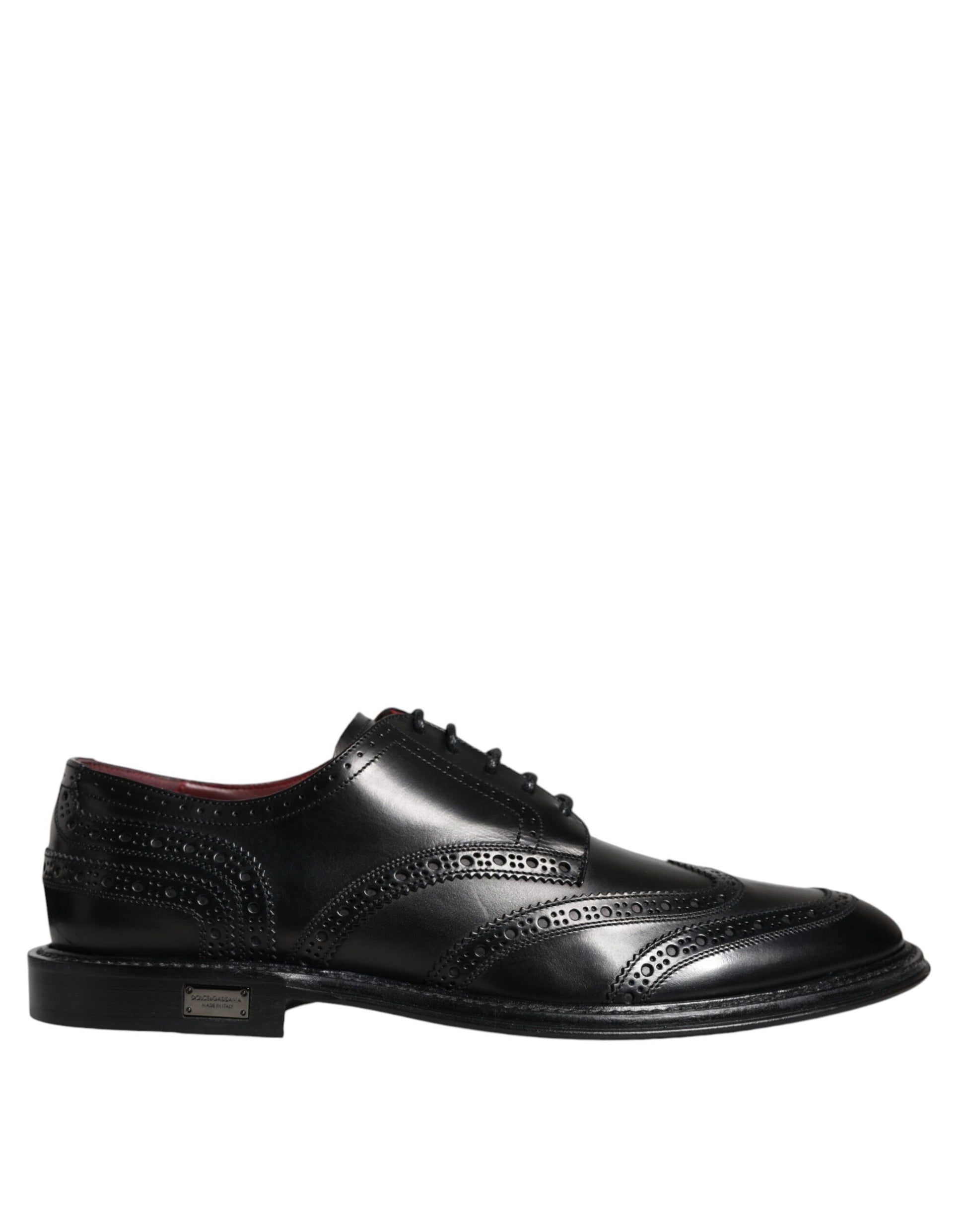 Zapatos formales Oxford de cuero negro con punta de ala