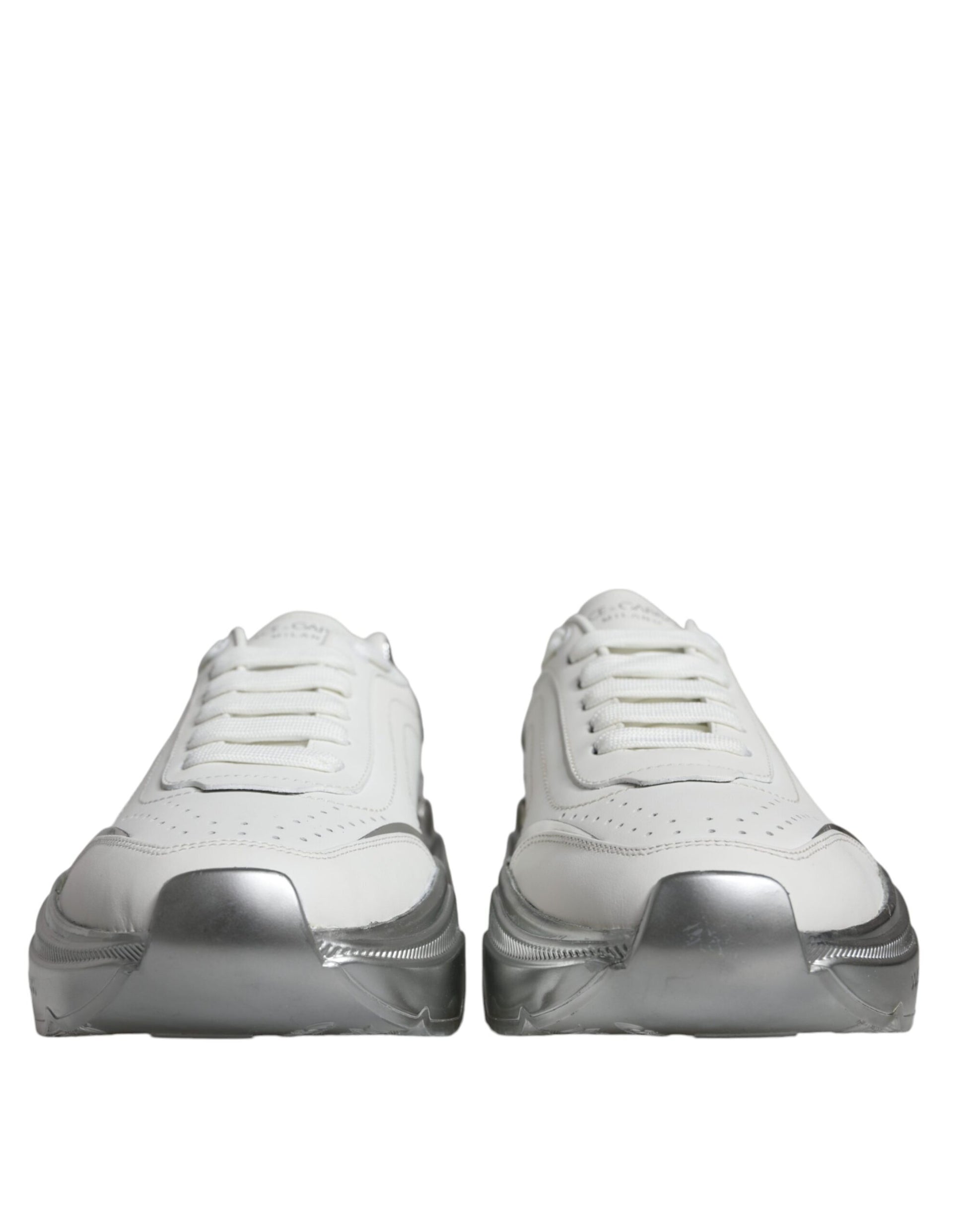 Weiße, silberne Daymaster Low Top Sneakers