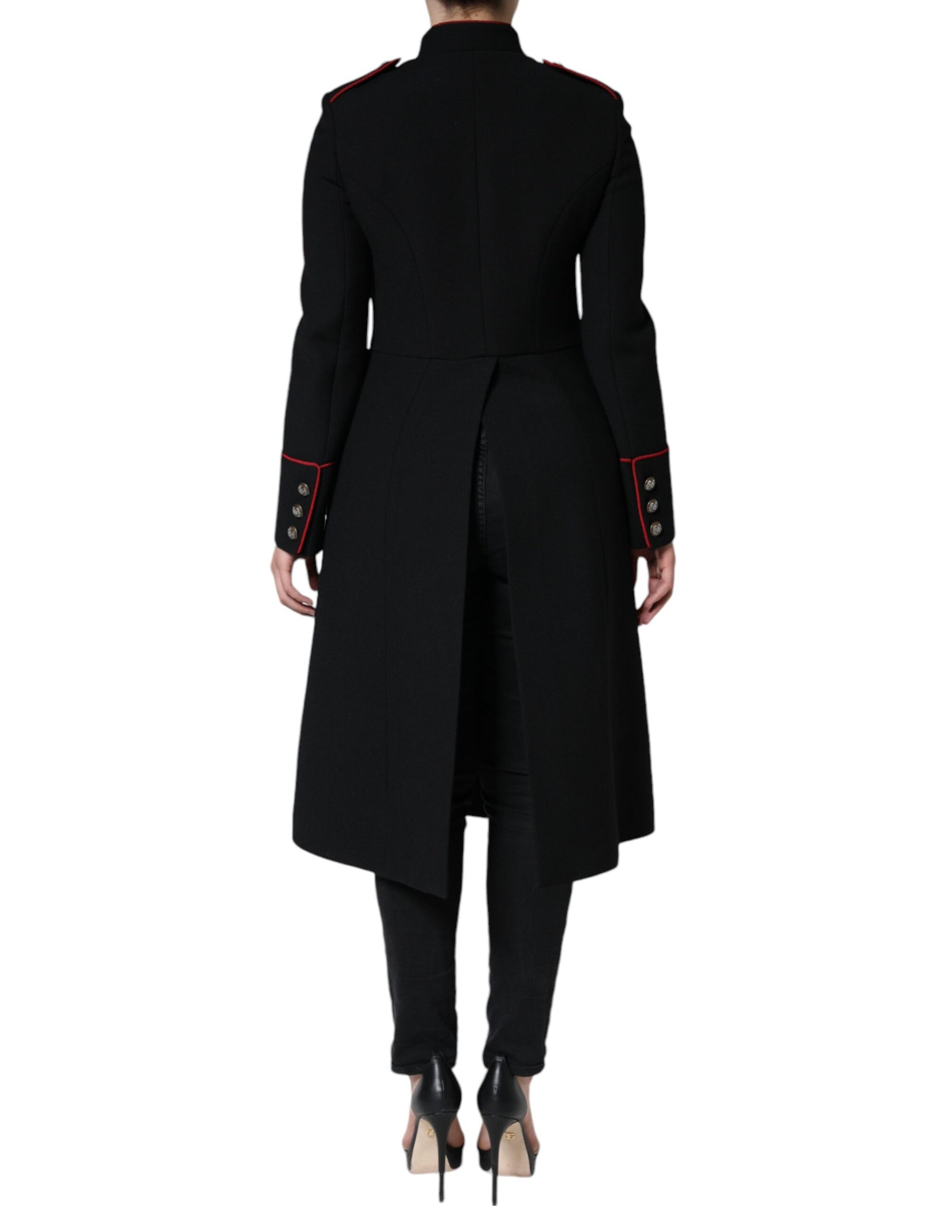 Schwarze einreihige Trenchcoat-Jacke